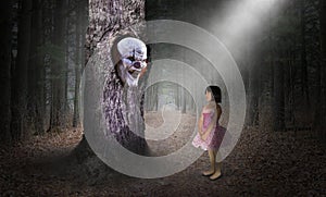 Surreal Child, Clown, Evil, Imagination, Danger photo