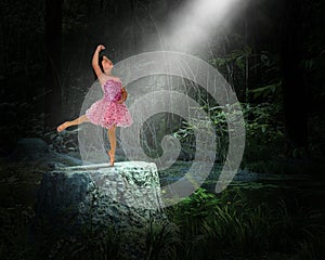 Surreal Young Girl, Nature, Spiritual Rebirth, Dance photo