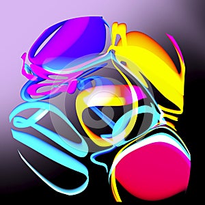 Surrealism,yellow,blue,pink,turquoise,lilac abstract, illustration, gradient, backgroundl,ures, fantasy, poster photo