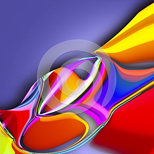 Surrealism,multicolored abstract illustration,on a blue gradient background,banner, decor