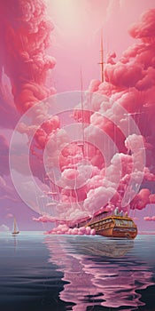 Surrealism In Pink: Gusty Russia Inlet Serenity Artwork Collection