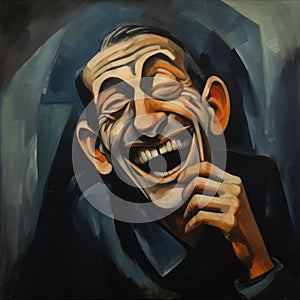 Surrealism Poster Laughing Man In Jewish Culture Theme photo