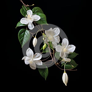 Surrealist Botanical: Large Jasmine Flowers In Jewelry-like Style