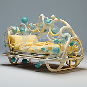 Surrealistic Bed With Molecular And Playful Designs