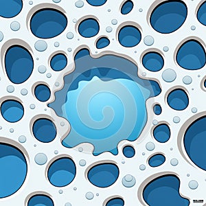 Surrealistic Cartoon Pattern: Blue Bubble Covered In Bubbles