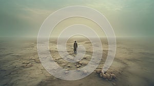 Surrealistic Dystopia: A Sulphurous Journey Through Vast Empty Spaces photo