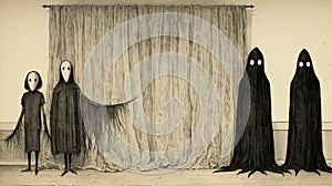 Surrealistic Ghost Characters: A Performance Art By Edward Gorey