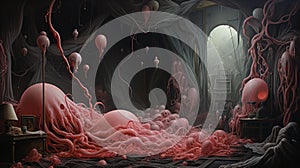 A surrealistic representation of a nightmare