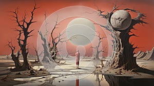 A surrealistic representation of a nightmare