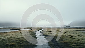 Surrealistic Landscape Photography: Foggy Dune In Iceland