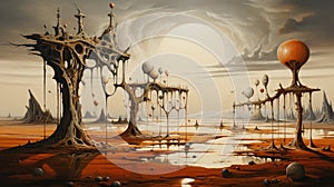 A surrealistic representation of a nightmare