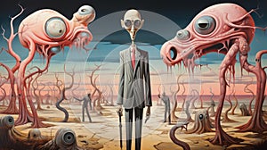 A surrealistic representation of a nightmare