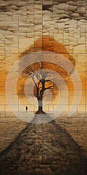 Surrealistic Tree Wall Art: A Captivating Blend Of Psychological Phenomena And Puzzle-like Pieces