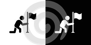 Surrender capitulate give up icon linear logo isolated