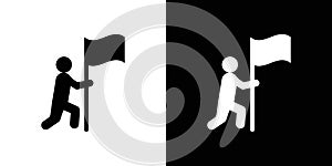 Surrender, capitulate, give up icon logo set vector