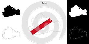 Surrey outline map