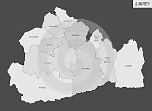 Surrey county administrative map