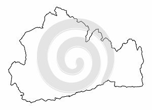 Surrey county outline map