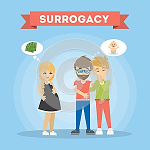 Surrogacy illustration concept.