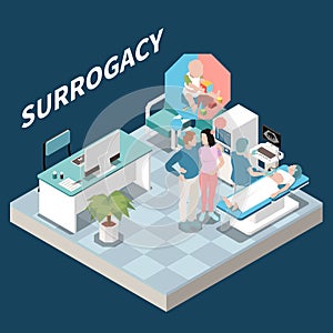 Surrogacy Isometric Illustration photo
