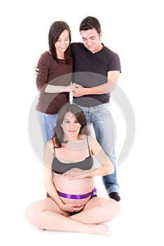 Surrogate mother concept, pregnant woman and