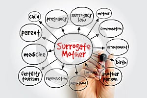 Surrogate mother mind map, concept for presentations and reports