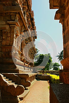 Surround way of the ancient Brihadisvara Temple in the gangaikonda cholapuram, india.