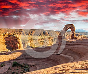 Surrounding landscape of Delicate Arch, Arches National Park, USA