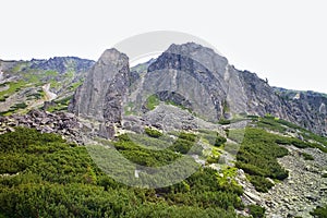 Surrounding scenery while hiking to the Skok Waterfall in the High Tatras