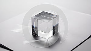 Surrounding surface is slightly textured, enhancing the cube s reflective