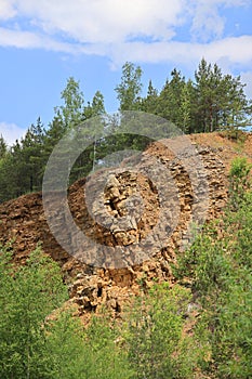 The surroundings of the excavation of a closed dolomite mine, a picturesque quarry, Jaworzno, Szczakowa, Poland