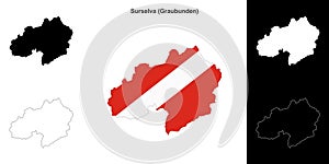 Surselva outline map