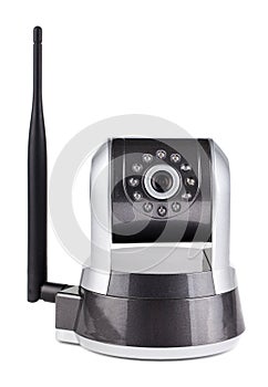 Surveillance camera with antenna