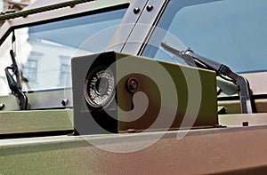 Surveillance Camera on the armored reconnaissance vehicle