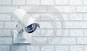 Surveillance Camera on a Brick Wall