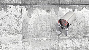Surveillance Camera on the concret wall 3d