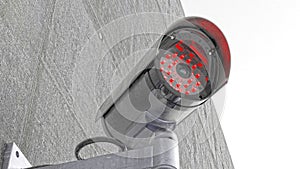 Surveillance Camera on the concret wall 3d