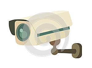Surveillance camera. Detective. Flat vector clipart, illustration