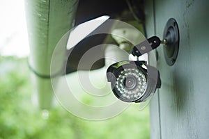 Surveillance camera on a house