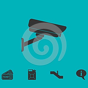 Surveillance Camera icon flat