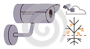 Surveillance Camera Monitoring with Cloud Storage and Environmental Detection Concept