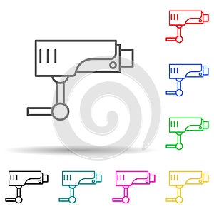 Surveillance Camera multi color style icon. Simple thin line, outline vector of crime Investigation icons for ui and ux, website