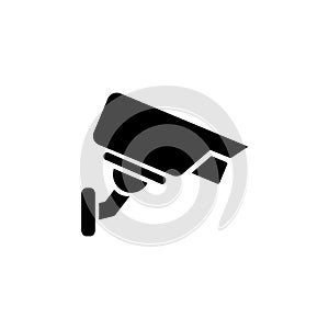Surveillance camera or security camera icon logo design black symbol isolated on white background. Vector EPS 10