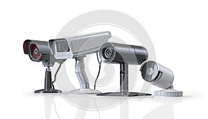 Surveillance Camera set isolated 3d