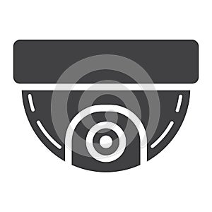 Surveillance camera solid icon, cctv and security