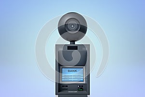 Surveillance camera on top of ATM machine