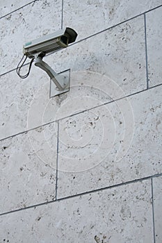 Surveillance camera in waterproof housing