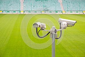 Surveillance cameras controlling sport pitch
