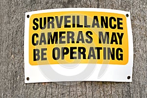 Surveillance cameras sign