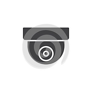 Surveillance dome camera icon vector, filled flat sign, solid pictogram isolated on white.